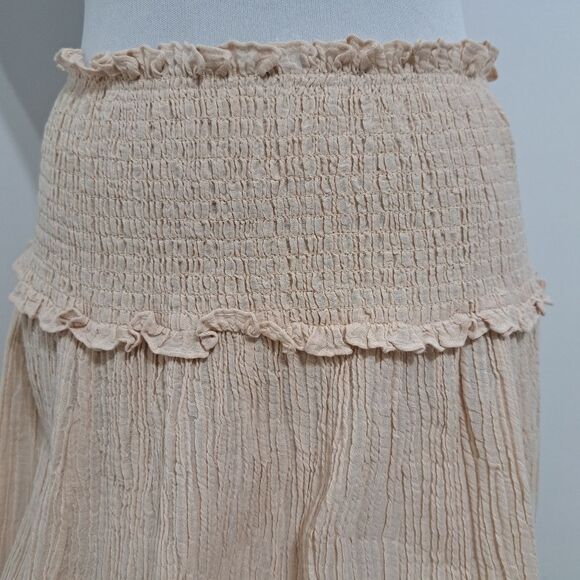 Zimmermann Bayou Elegant Shirred Crinckled Office Siren Chic Cream Skirt Size 1 - Picture 14 of 15